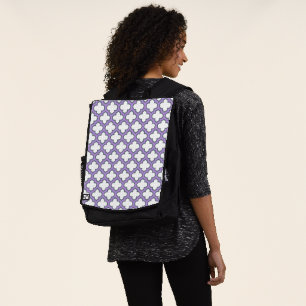 Sac À Dos Trellis blanc et violet, treillis, Quatrefoil