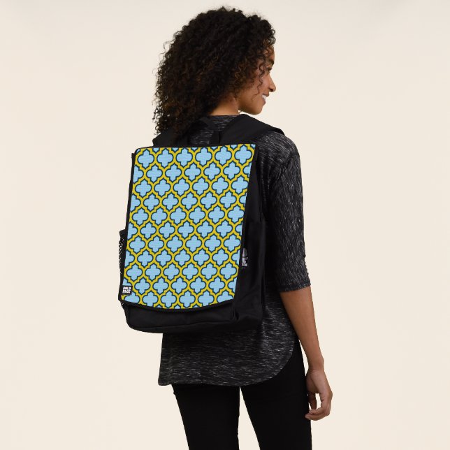 Sac À Dos Trellis bleu et jaune, treillis, Quatrefoil (Porté)