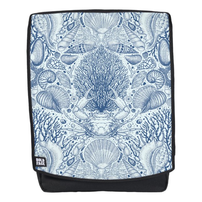 Sac À Dos Trésors de plage en bleu (Devant)