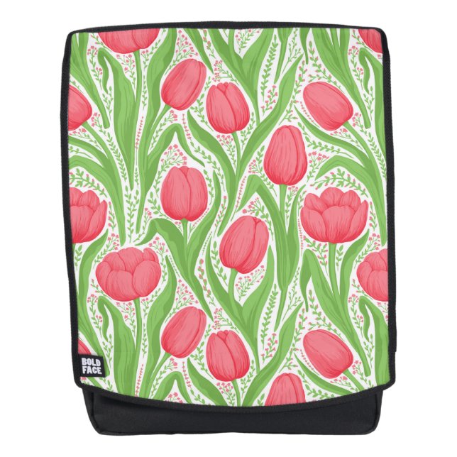 Sac À Dos Tulipes en rouge et vert (Devant)