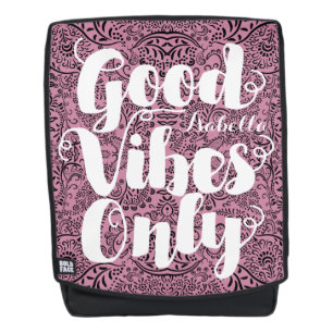 Sac À Dos Typographie Calligraphie Lilac Good Vibes uniqueme