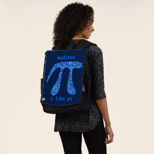 Sac À Dos Un geek bleu de maths de symbole de pi de nouveau