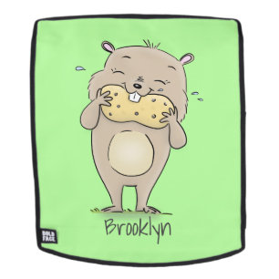 Sac À Dos Un joli hamster souriant avec un dessin animé d'ar