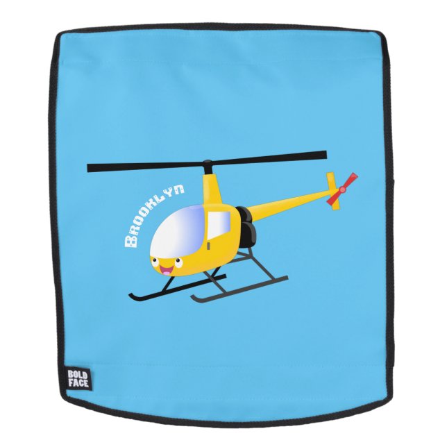 Sac À Dos Un joli hélicoptère de dessin animé jaune (Devant amovible)