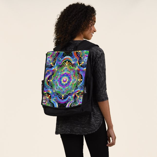 Sac À Dos Univers Mandala Couleurs Psychédéliques (Porté)