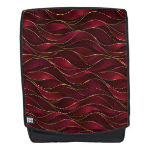 Sac À Dos Vagues de marbre rouge burgundy élégantes avec acc