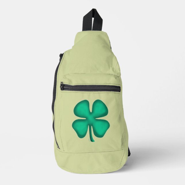Sac à dos vert clair Trèfle irlandais Lucky 4 Leaf (Recto)