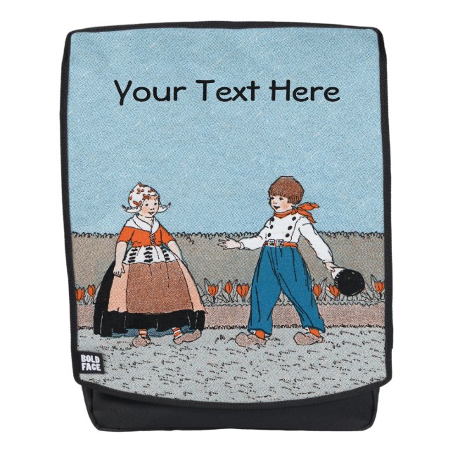 Sac À Dos Vieux Hollandais Enfants en bois Chaussures Rouges (Devant)