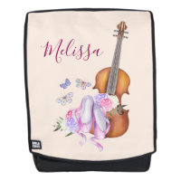 Violon, Chaussures de Ballet, Fleurs et Papillons