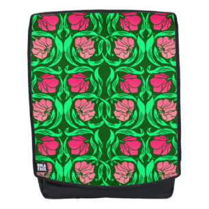 Sac À Dos William Morris Pimpernel, Coral Pink et Green
