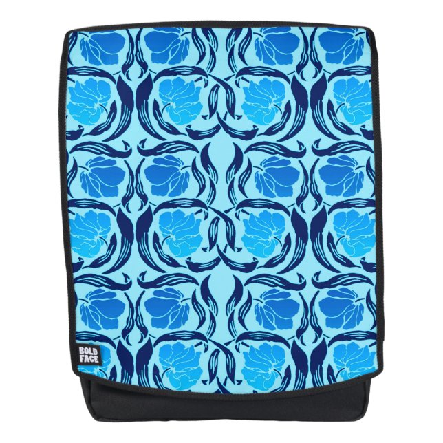 Sac À Dos William Morris Pimpernel, Denim & Bleu Clair (Devant)