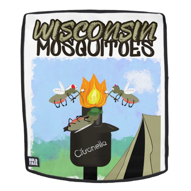 Sac À Dos Wisconsin Mosquitoes Cartoon (Devant amovible)
