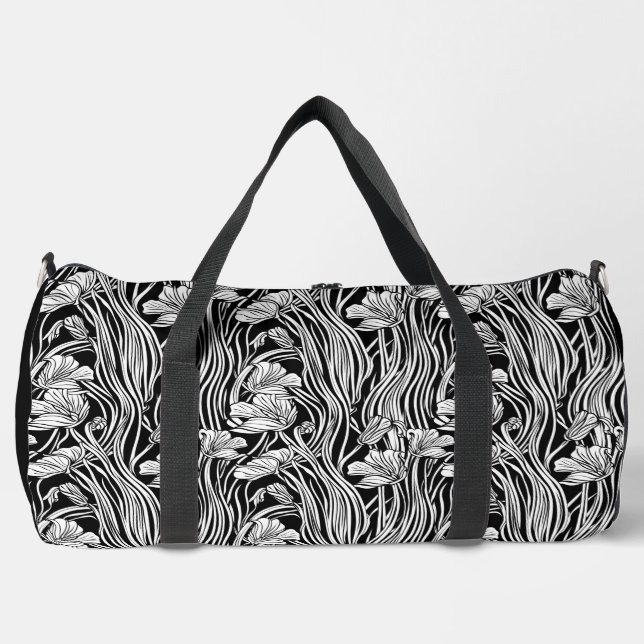 Sac à double floral en ligne monochromatique (Recto)