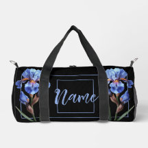 Sac à duffle personnalisé de 19 po - Fleur Iris bl