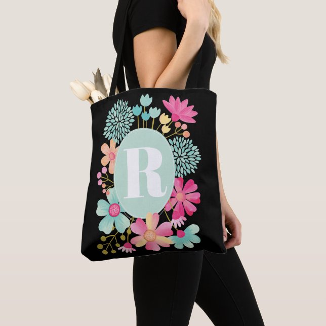 Sac à épaule Pip Gerard Gouache Floral Monogram (De près)