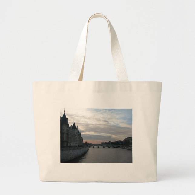 Sac à épicerie élégant avec beau coucher de soleil (Devant)