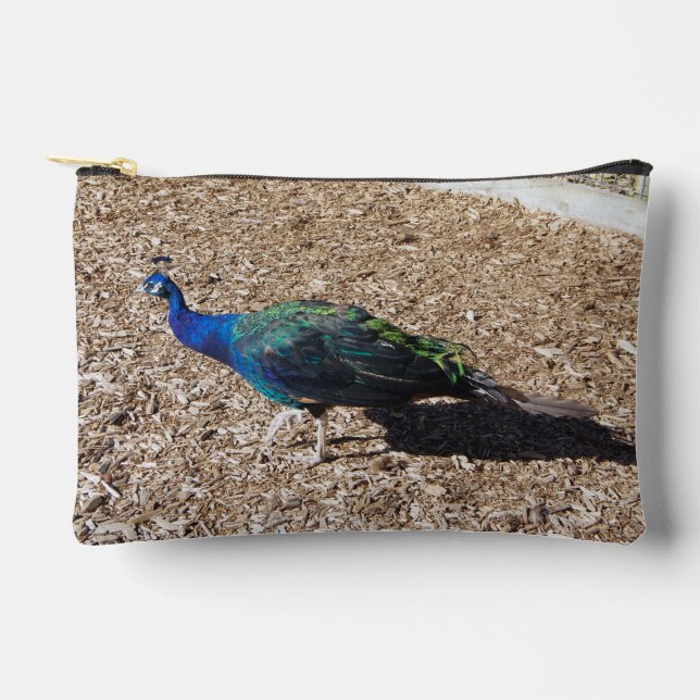 Sac à fermeture éclair Paon bleu indien (Recto)