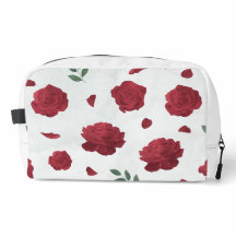 Sac à fleurs imprimées roses rouges coupé et cousu