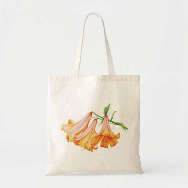 Sac à fleurs vert et orange d'art Lily (Devant)