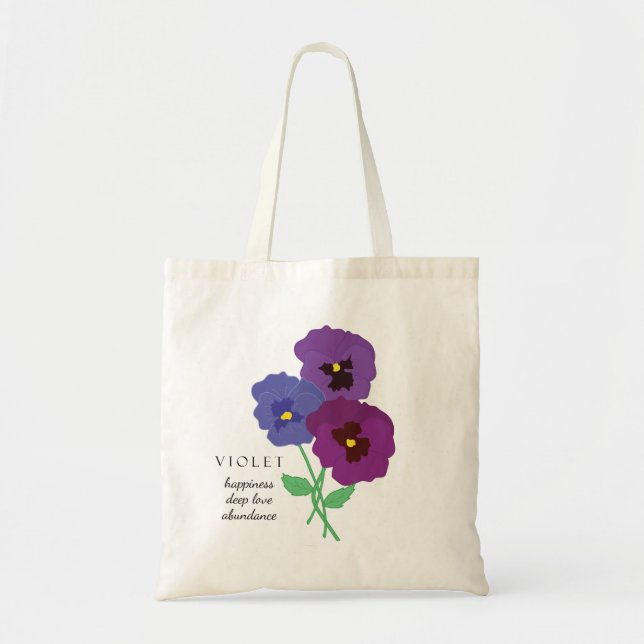Sac à fleurs violet février mois de naissance (Devant)