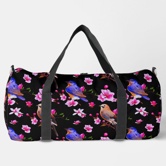 Sac à gros duffel pour les oiseaux et les fleurs (Recto)