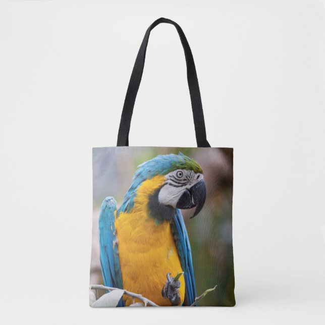 Sac à imprimé complet d'Ara bleu et jaune (Devant)