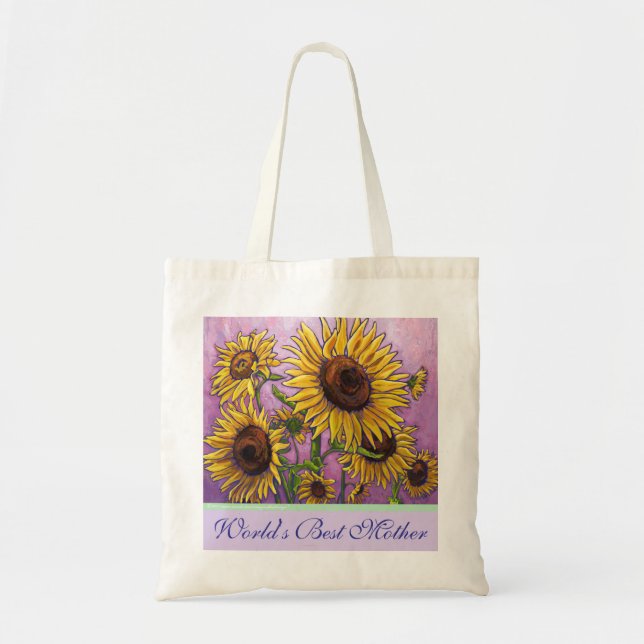 Sac à la meilleure mère du monde de tournesol (Devant)