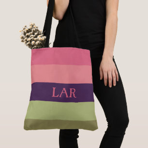 Sac à langer à monogramme rayé Pretty Posies