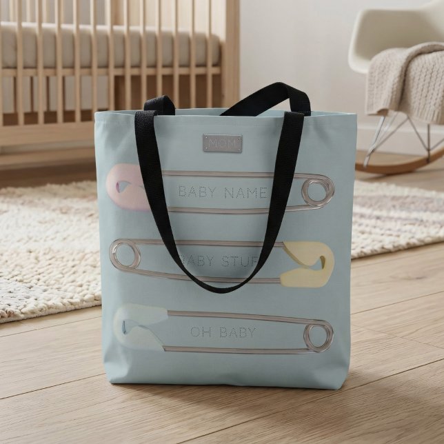 Sac à langer moderne pour bébé garçon avec épingle (Great tote bag for New Moms)