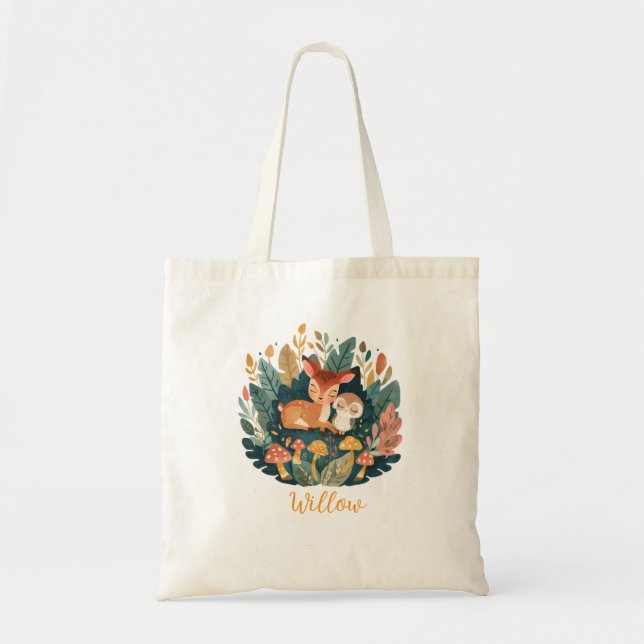 Sac à langer personnalisé Fleur de Faon de la Forê (Devant)