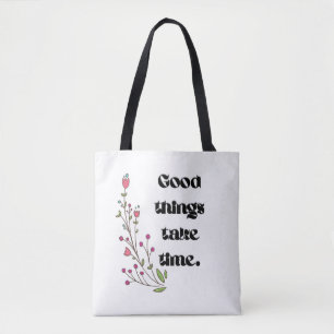 Sac à main à typographie botanique minimaliste