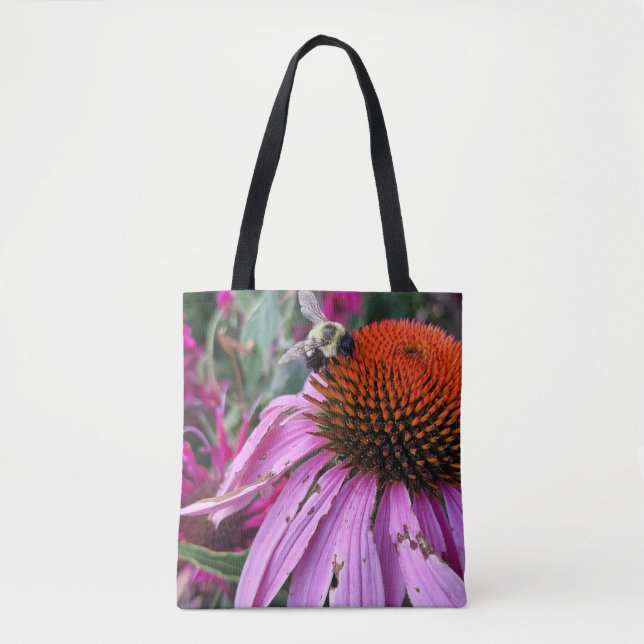 Sac à main abeille et fleur rose (Devant)