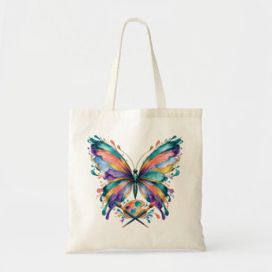 Sac à main aquarelle papillon d'artiste coloré