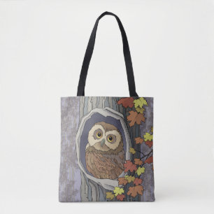 Sac à main Automne Hibou et couleurs d'automne
