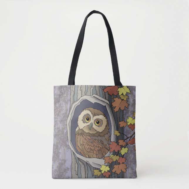 Sac à main Automne Hibou et couleurs d'automne (Devant)