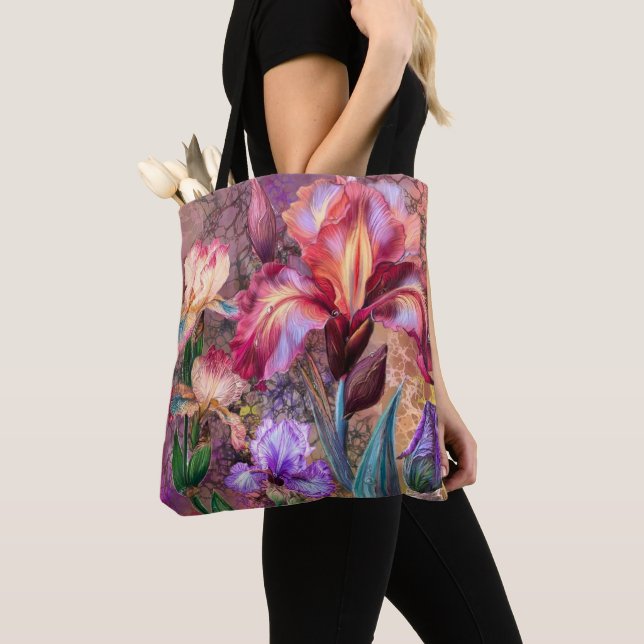 Sac à main aux iris colorés (De près)