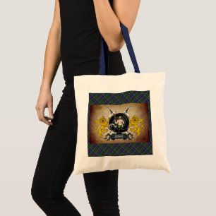 Sac à main avec badge du clan Wood et tartan