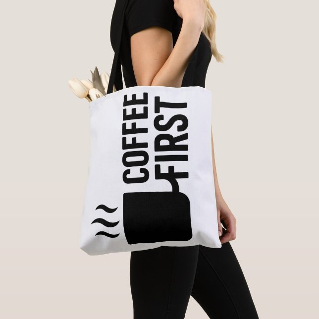 Sac à main avec design de tasse fumante en gras (De près)