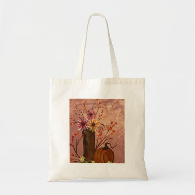 Sac à main avec fleurs d'automne (Devant)