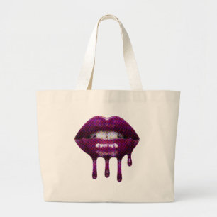 Sac à main avec lèvre pixélisée qui coule