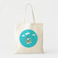 Sac à main avec motif de bateau, mer bleue, paisib