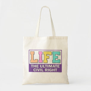 Sac à main avec un message de vie.