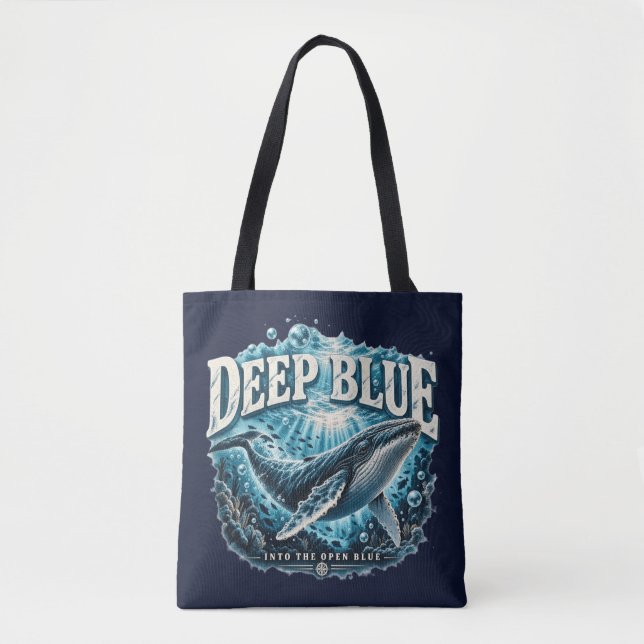 Sac à main Aventure de baleine bleu profond (Devant)