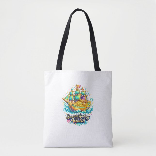 Sac à main Bateau Trésor Doré | Richesse & Prospér (Devant)