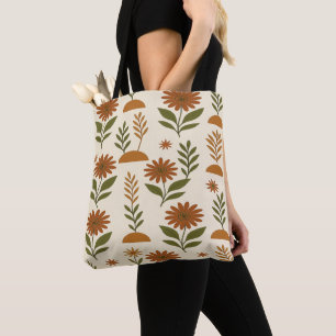 Sac à main bohème floral crème et marron