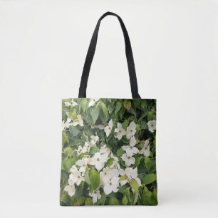 Sac à main botanique à fleurs blanches