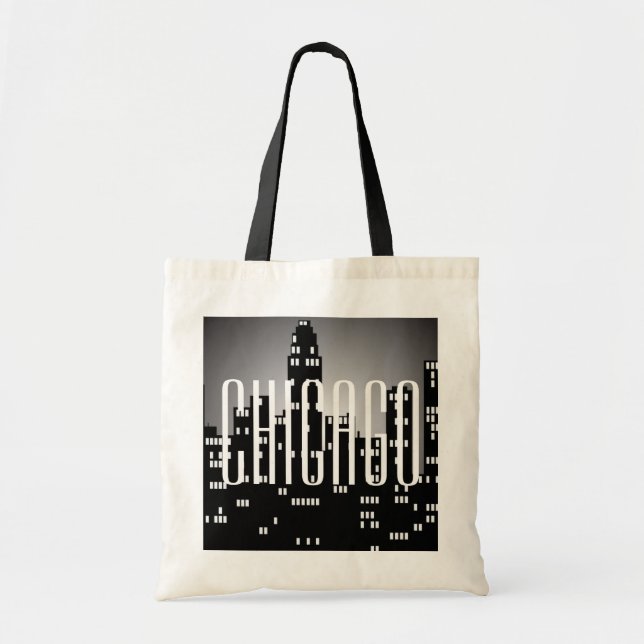 Sac à main budget à l'effigie de la skyline de Chi (Devant)