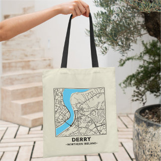 Sac à main carte de la ville de Derry, Irlande du