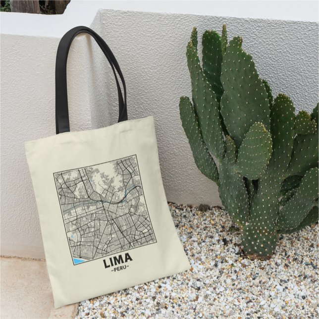 Sac à main carte de la ville de Lima, Pérou (Créateur téléchargé)