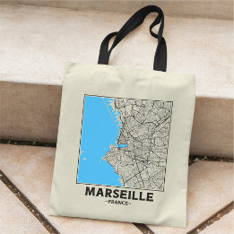 Sac à main carte de la ville de Marseille, France